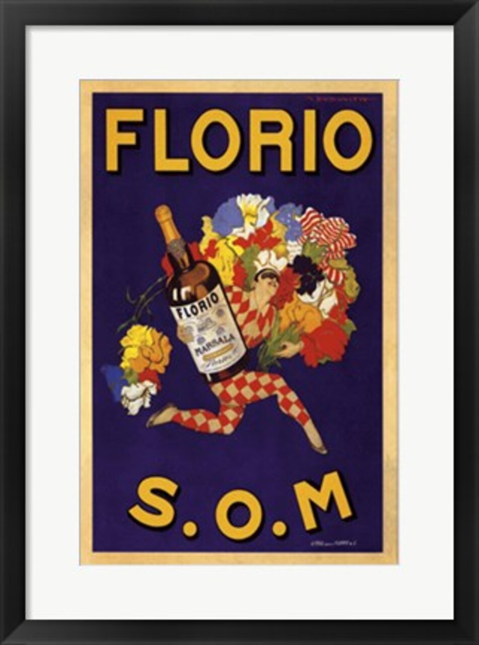 Framed Art Florio S.O.M. by Marcello Dudovich: Vintage Italian
